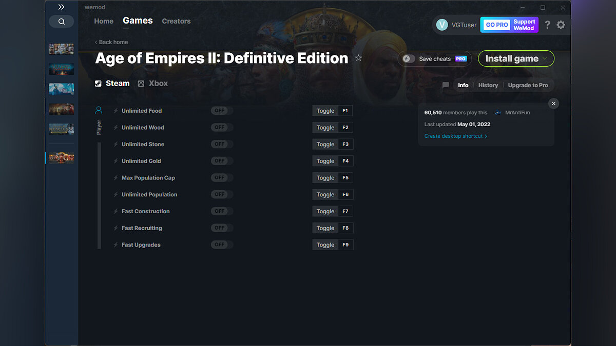 Age Of Empires 2: Definitive Edition — Трейнер (+9) от 01.05.2022 [WeMod]