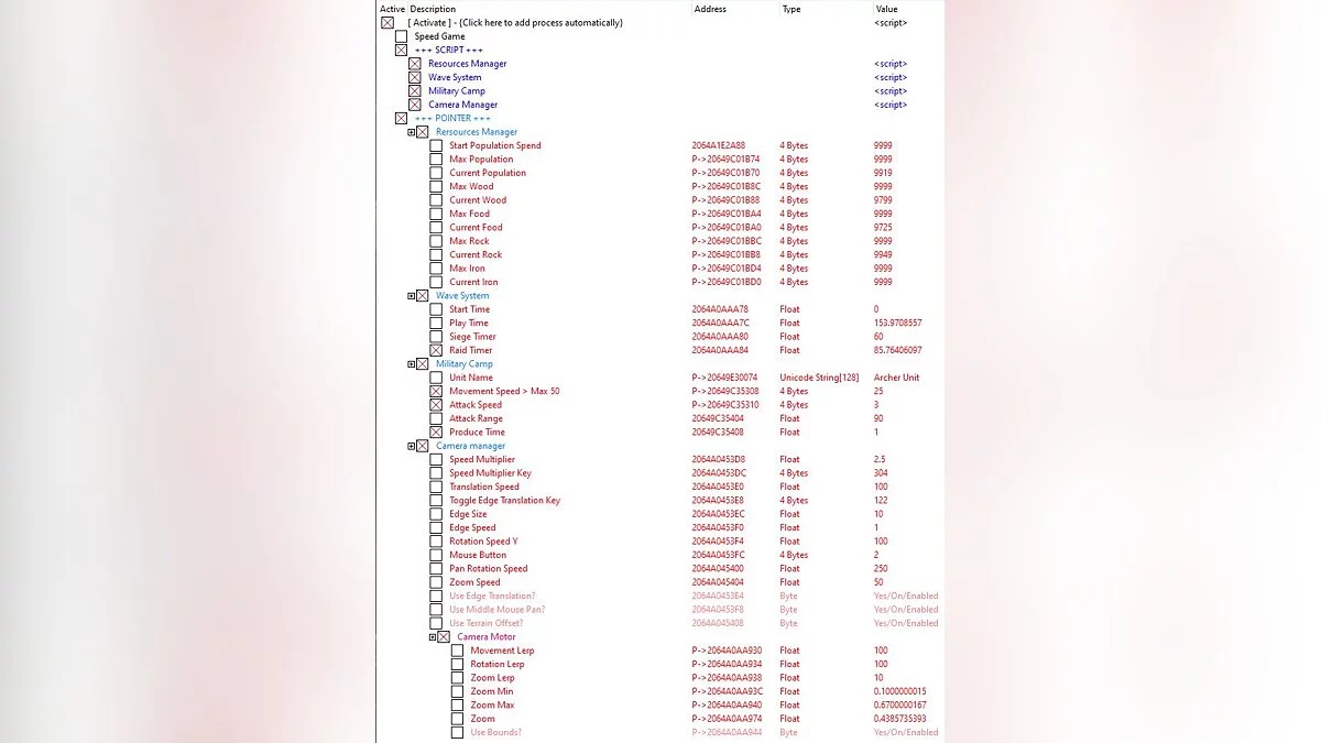 Таблица для Cheat Engine [1.1.7]