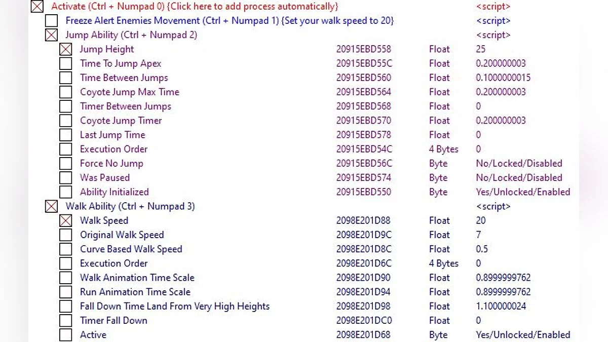 Vesper — Таблица для Cheat Engine [UPD: 14.05.2022]