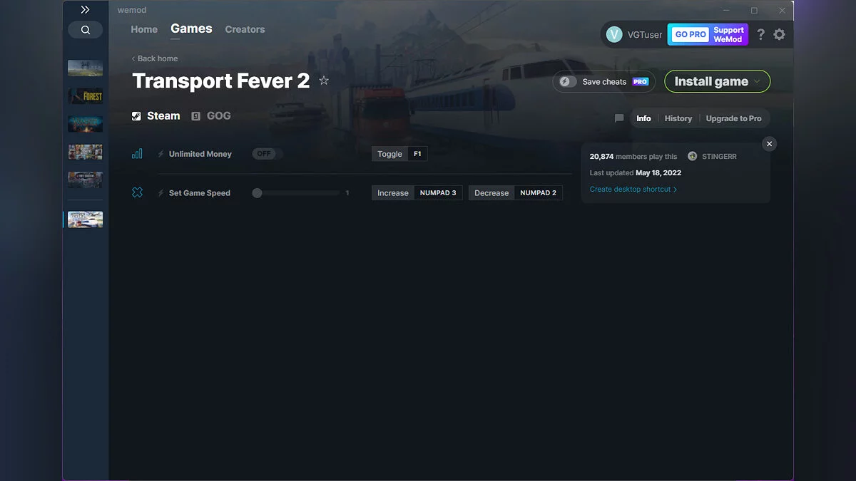 Transport Fever 2 — Трейнер (+2) от 18.05.2022 [WeMod]