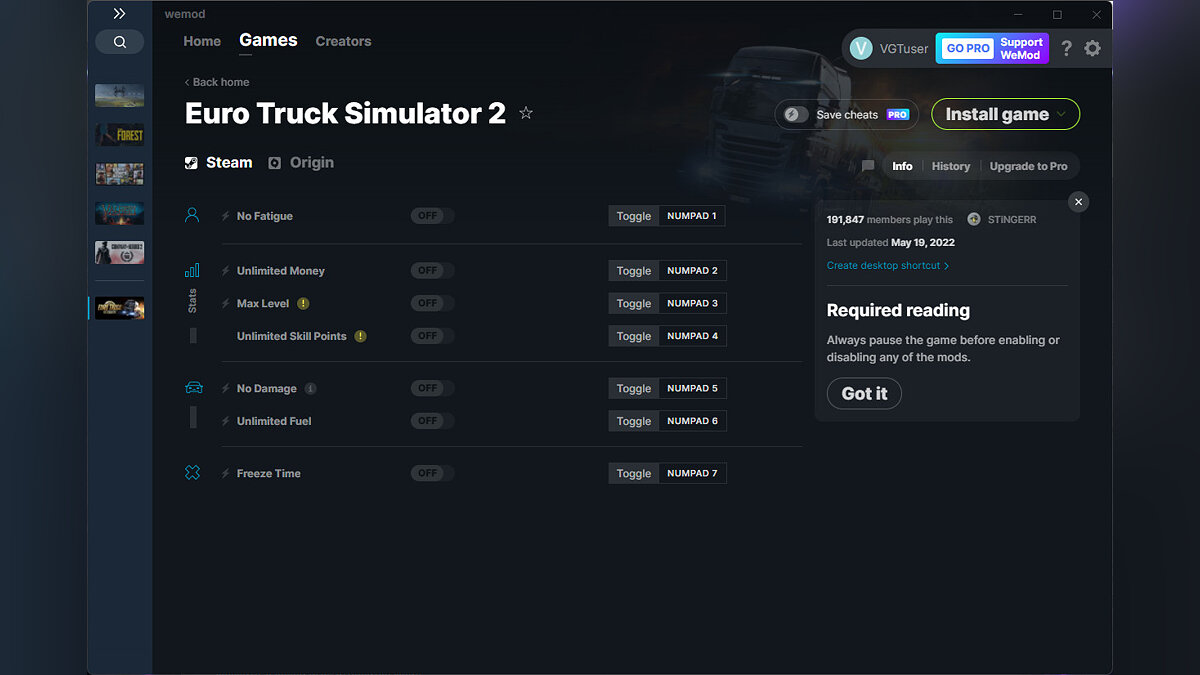 Euro Truck Simulator 2 — Трейнер (+7) от 19.05.2022 [WeMod]