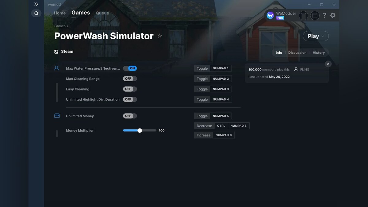 PowerWash Simulator — Трейнер (+6) от 20.05.2022 [WeMod]