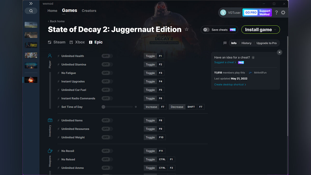 State of Decay 2: Juggernaut Edition — Трейнер (+16) от 21.05.2022 [WeMod]