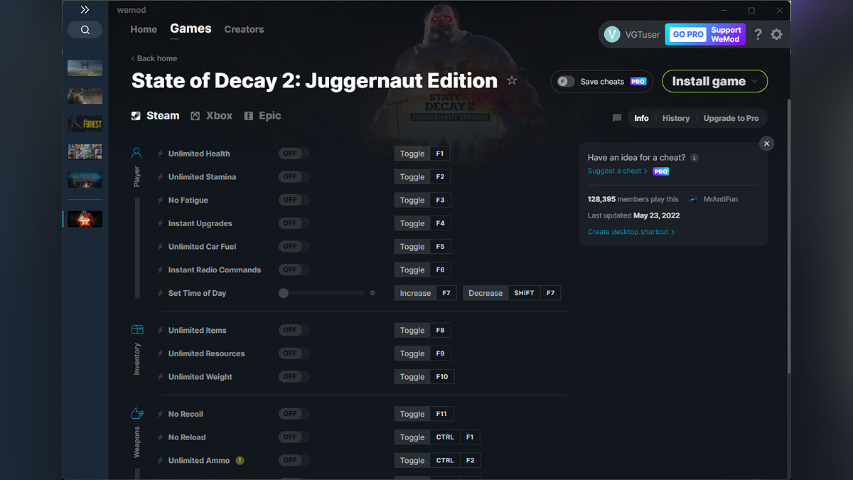 State of Decay 2: Juggernaut Edition — Трейнер (+16) от 23.05.2022 [WeMod]