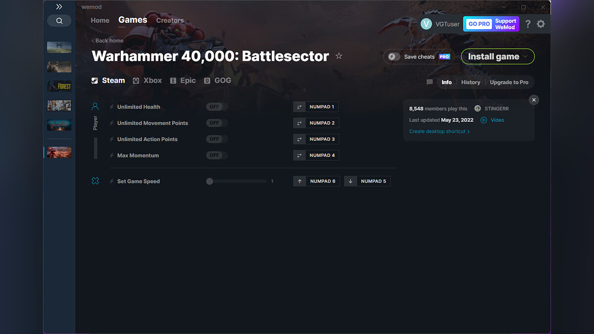 Warhammer 40,000: Battlesector — Трейнер (+5) от 23.05.2022 [WeMod]