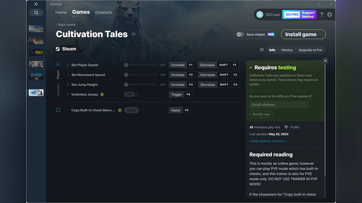 Cultivation Tales — Трейнер (+5) от 25.05.2022 [WeMod]