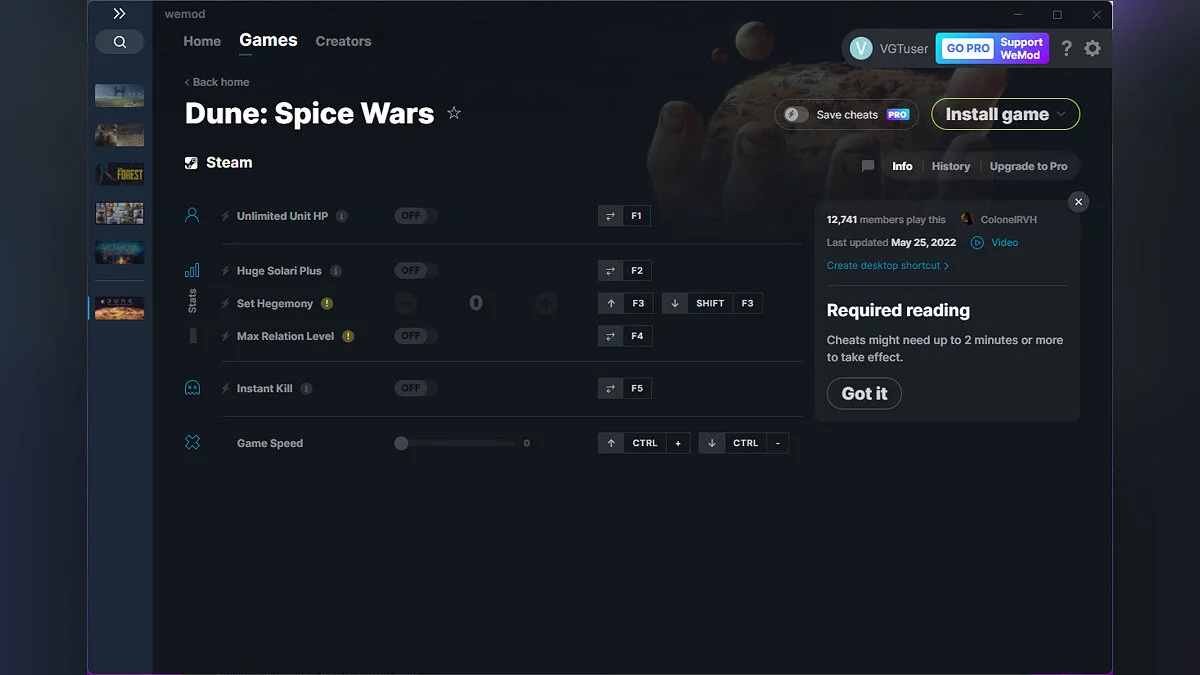 Dune: Spice Wars — Трейнер (+6) от 25.05.2022 [WeMod]