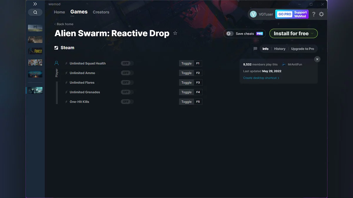 Alien Swarm: Reactive Drop — Трейнер (+5) от 29.05.2022 [WeMod]