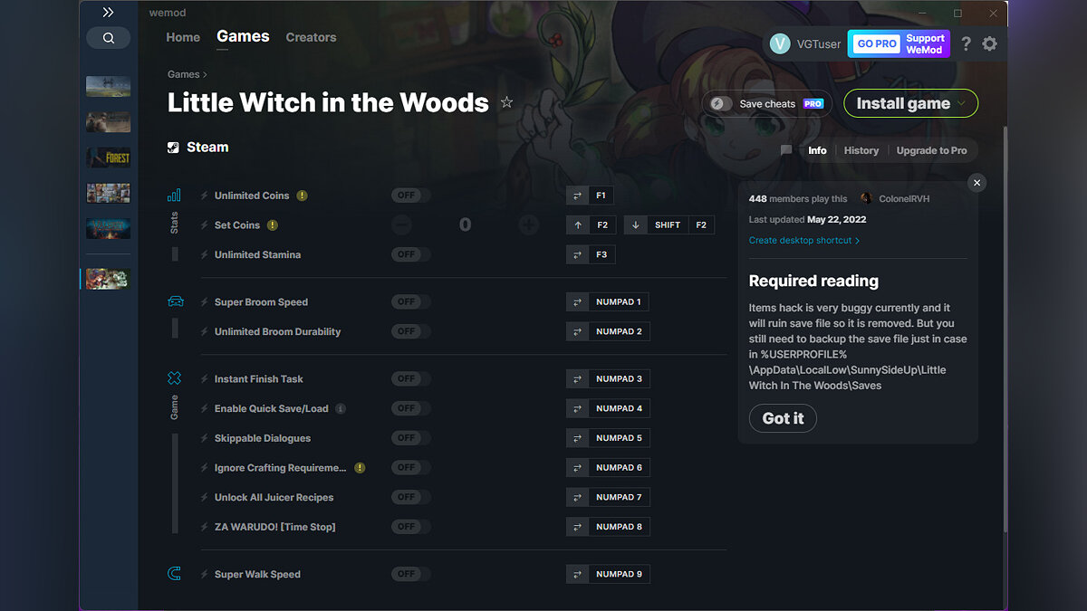 Little Witch in the Woods — Трейнер (+12) от 22.05.2022 [WeMod]