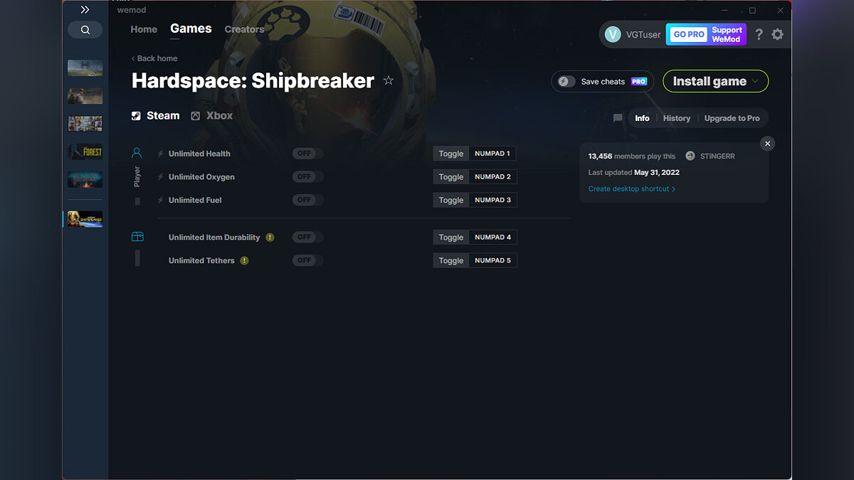 Hardspace: Shipbreaker — Трейнер (+5) от 31.05.2022 [WeMod]