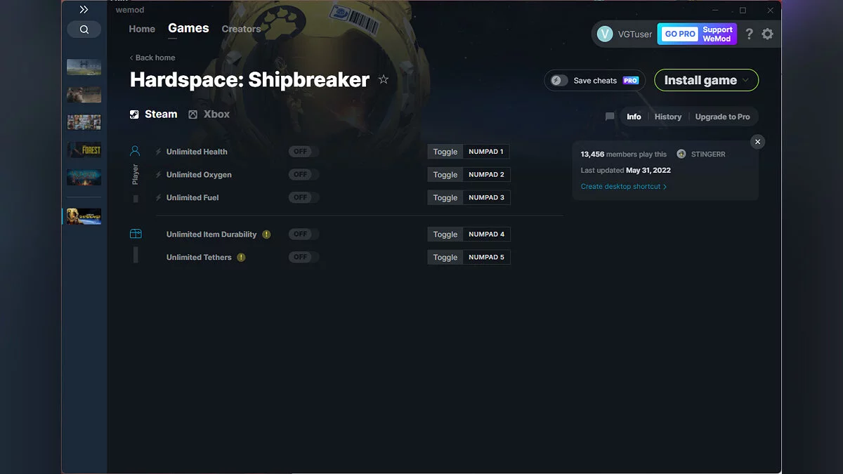 Hardspace: Shipbreaker — Трейнер (+5) от 31.05.2022 [WeMod]