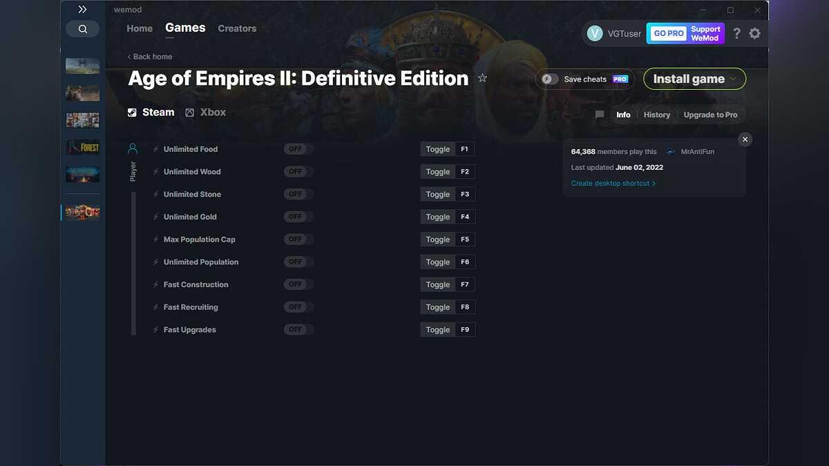 Age Of Empires 2: Definitive Edition — Трейнер (+9) от 02.06.2022 [WeMod]