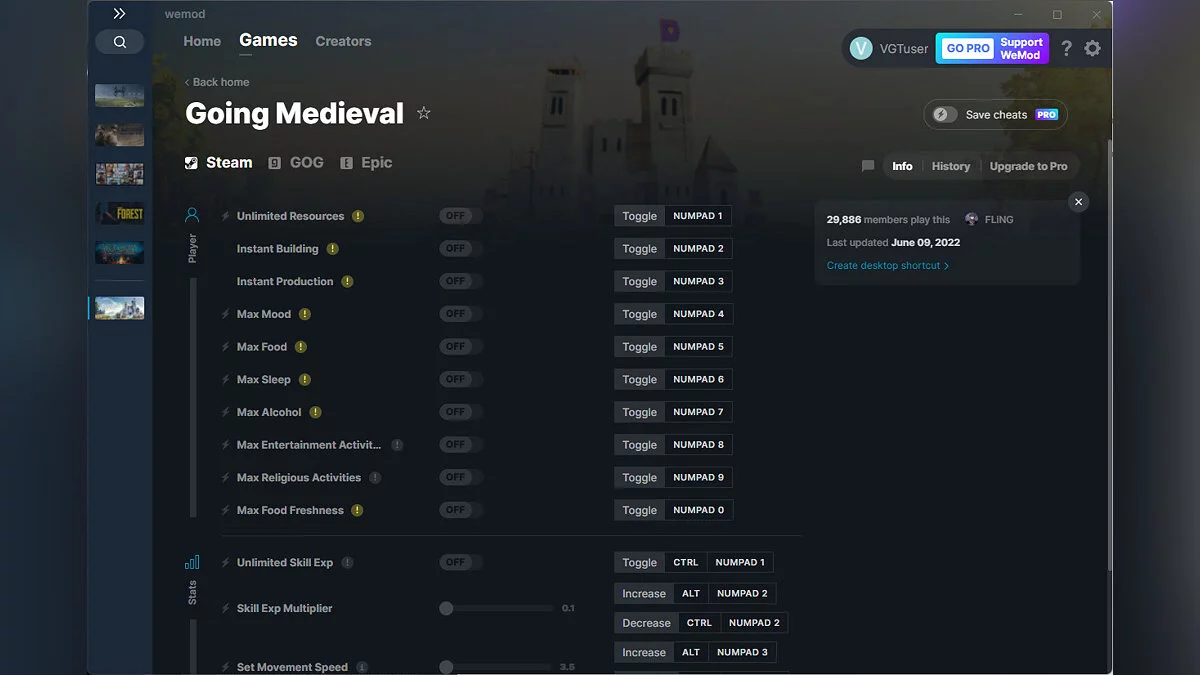 Going Medieval — Трейнер (+13) от 09.06.2022 [WeMod]