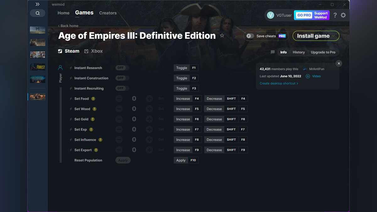 Age Of Empires 3: Definitive Edition — Трейнер (+10) от 10.06.2022 [WeMod]