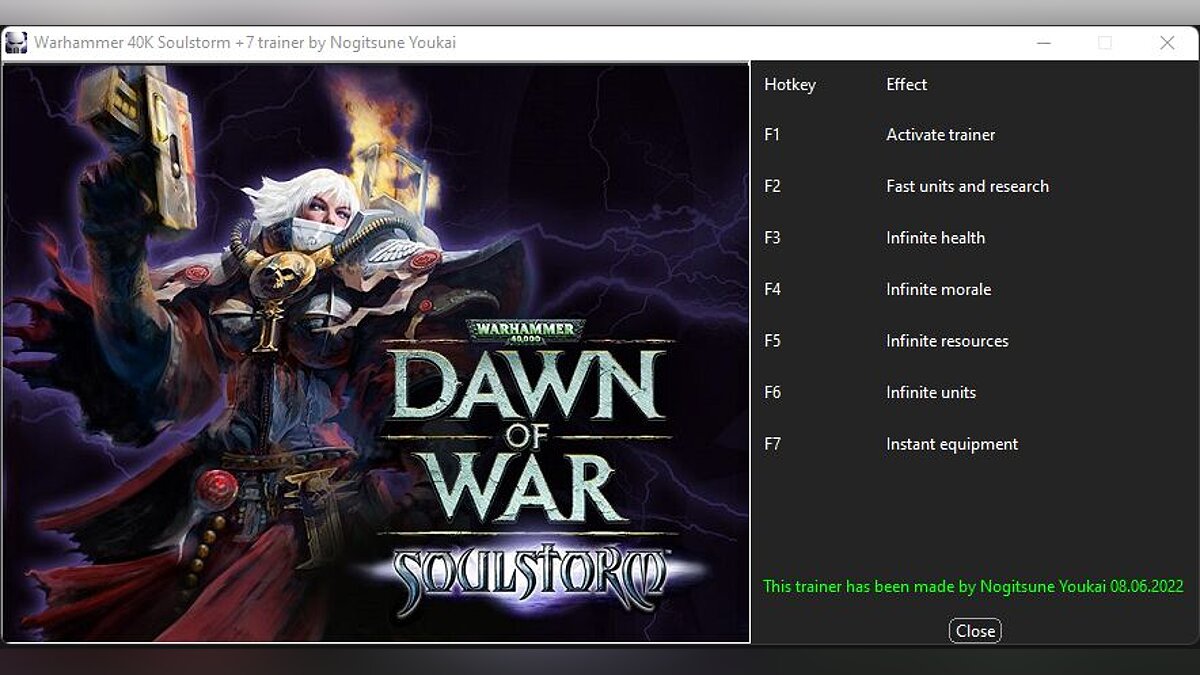 Warhammer 40,000: Dawn of War - Soulstorm — Трейнер (+7) [1.2: Бука]