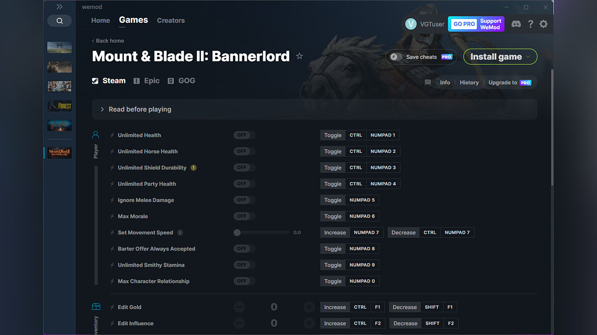 Mount &amp; Blade 2: Bannerlord — Трейнер (+33) от 11.06.2022 [WeMod]