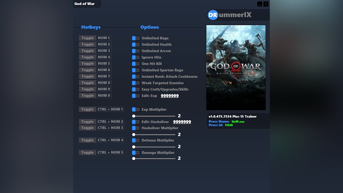 God of War — Трейнер (+15) [Game Version: v1.0.475.7534+] 