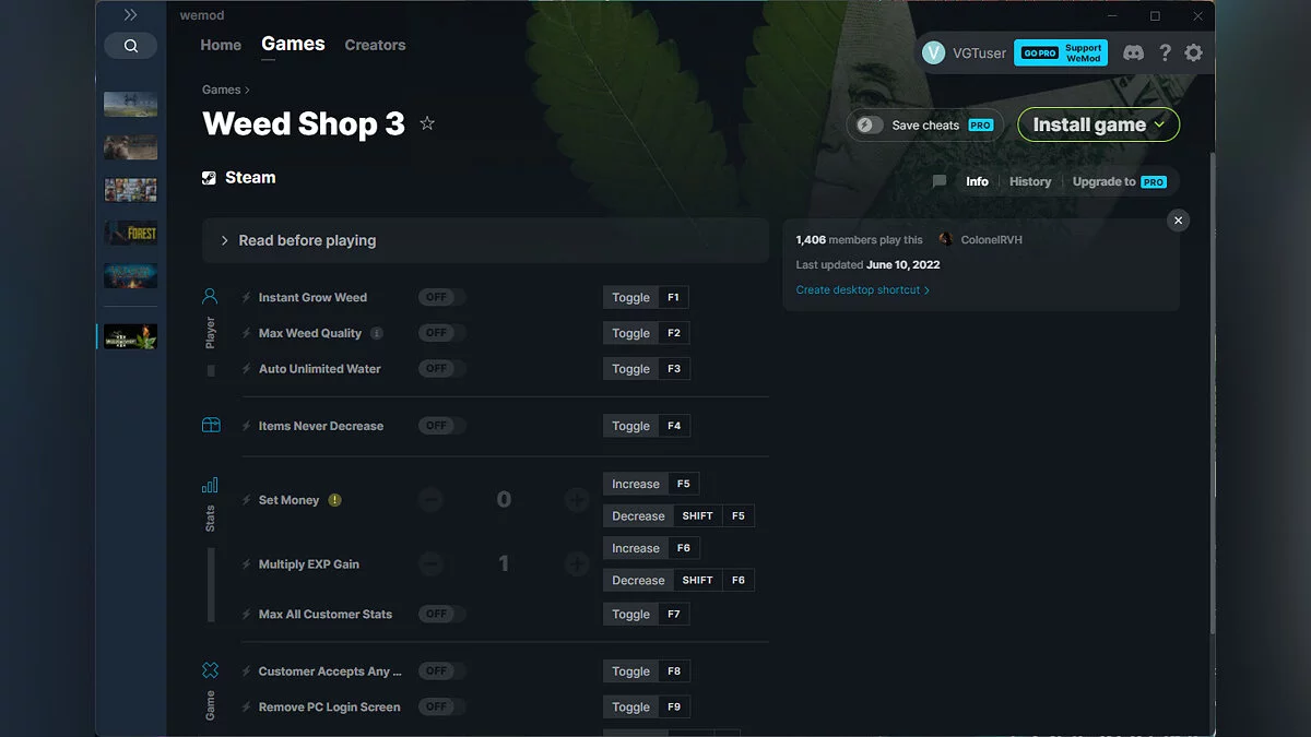 Трейнер (+10) от 10.06.2022 [WeMod]