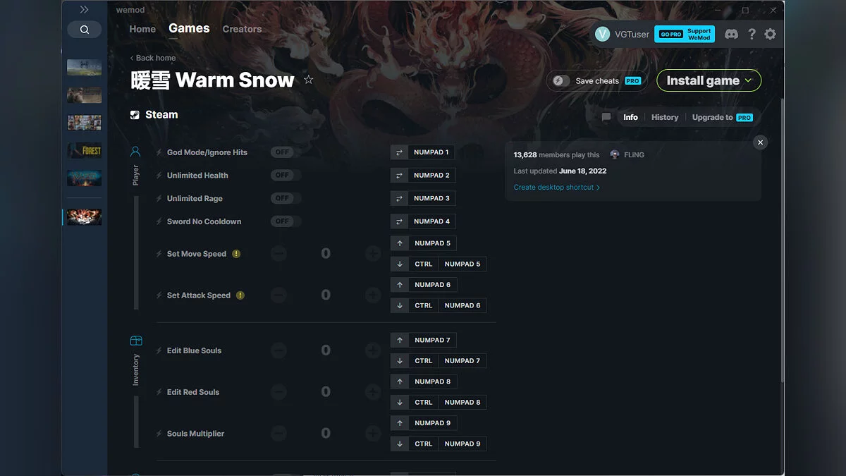 Warm Snow — Трейнер (+12) от 18.06.2022 [WeMod]