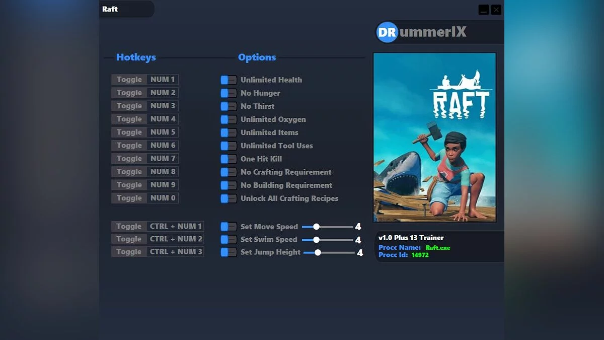 Raft — Трейнер (+13) [Game Version: v1.0+] 