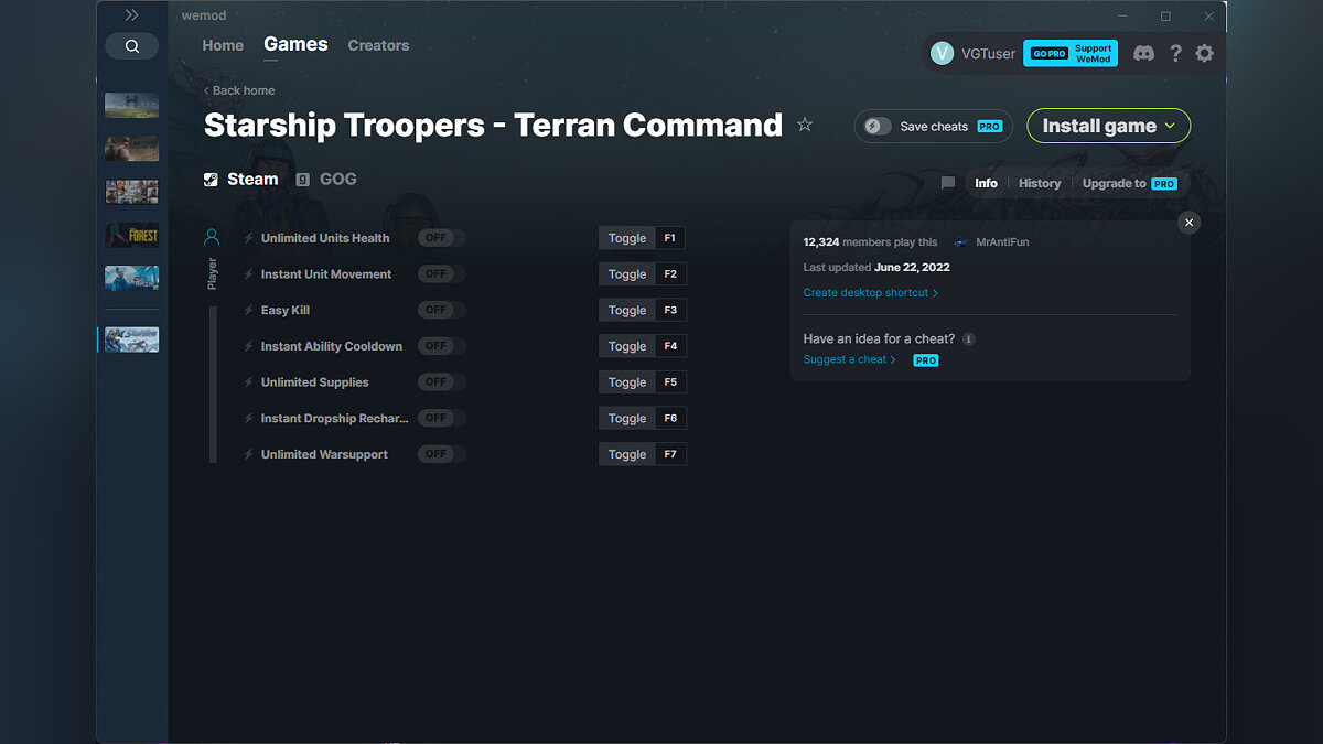 Starship Troopers - Terran Command — Трейнер (+7) от 22.06.2022 [WeMod]