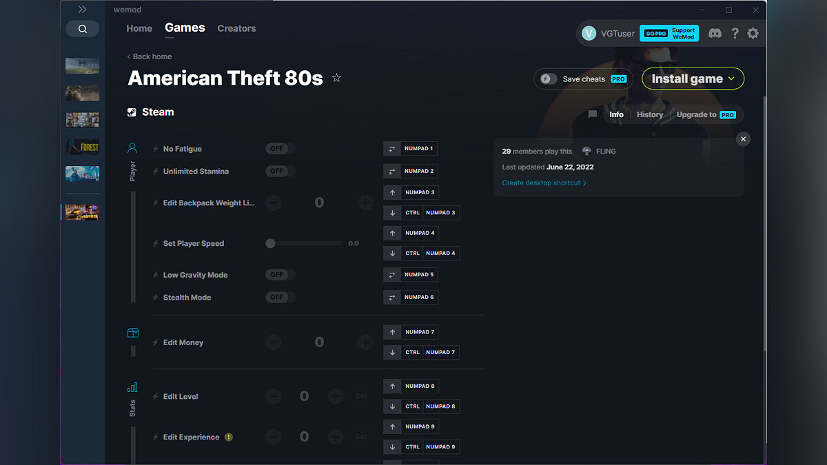 American Theft 80s — Трейнер (+13) от 22.06.2022 [WeMod]