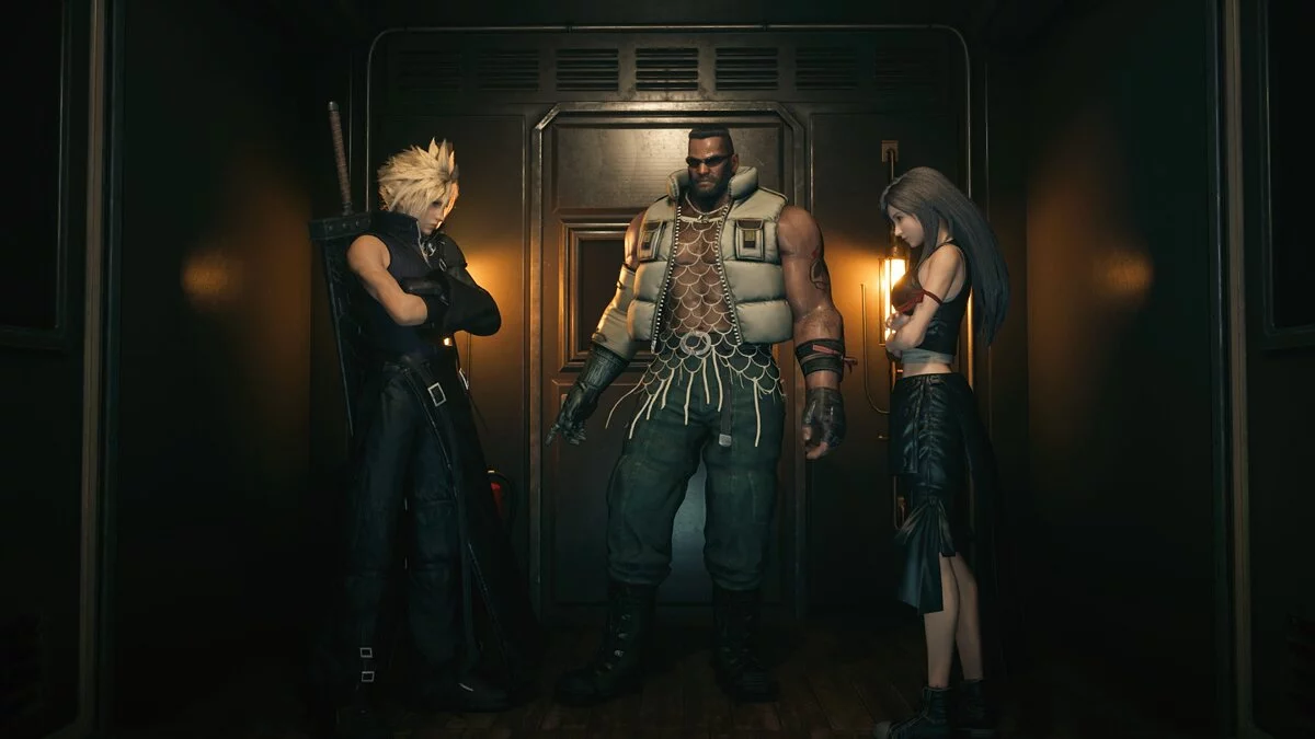 Final Fantasy VII Remake — Баррет в костюме из игры Advent Children