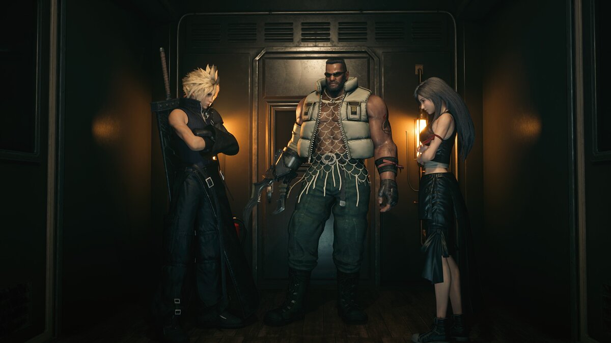 Final Fantasy VII Remake — Баррет в костюме из игры Advent Children