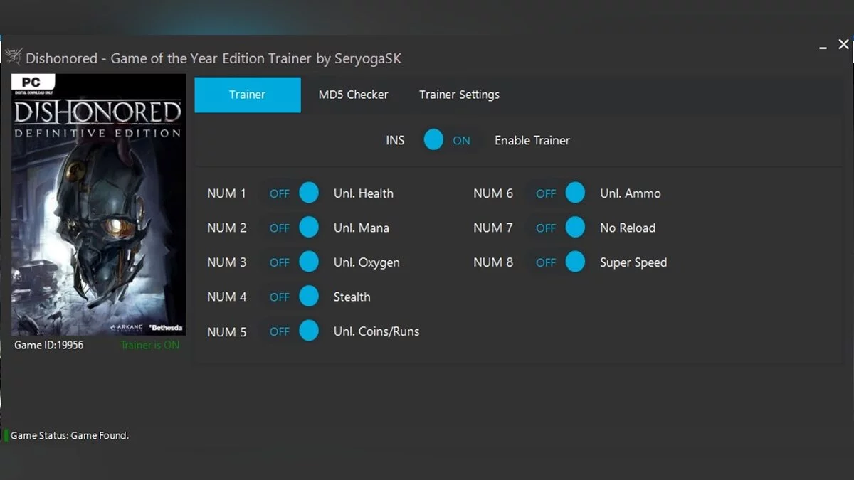 Dishonored — Трейнер (+8) [UPD: 26.06.2022]