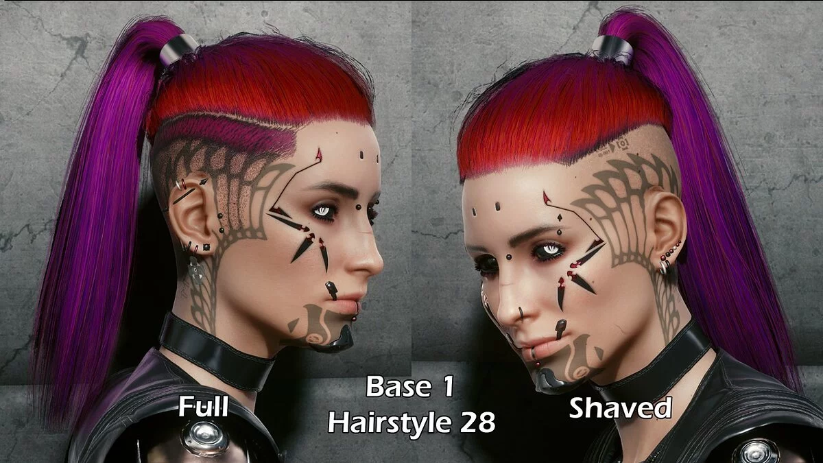 Cyberpunk 2077 — Конский хвост и пучок волос — без шапочки