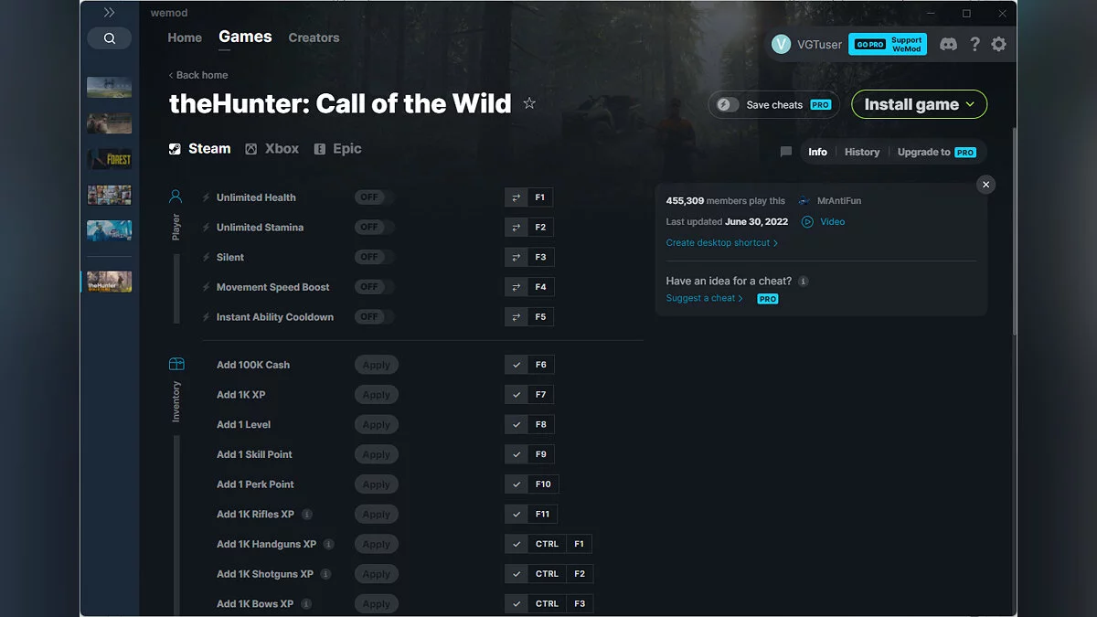 theHunter: Call of the Wild — Трейнер (+34) от 30.06.2022 [WeMod]