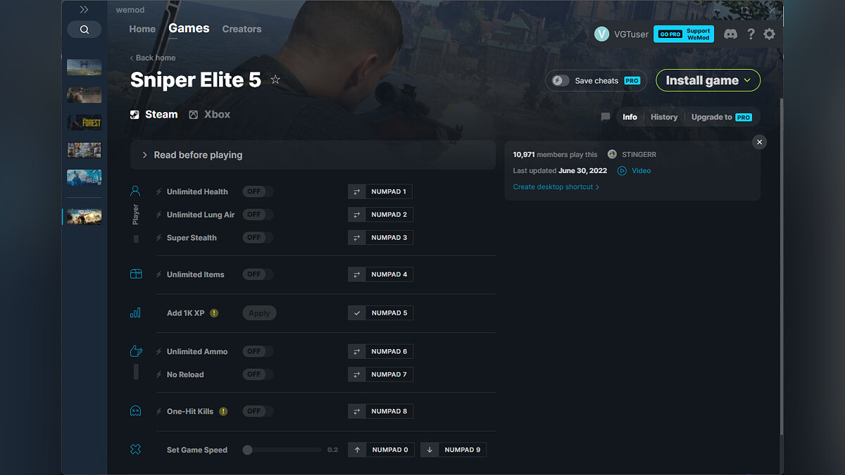 Sniper Elite 5 — Трейнер (+9) от 30.06.2022 [WeMod]