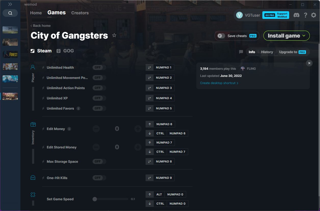 Читы для City of Gangsters