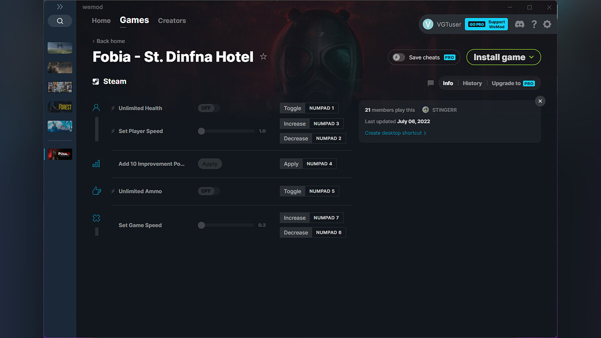 Fobia - St. Dinfna Hotel — Трейнер (+5) от 06.07.2022 [WeMod]