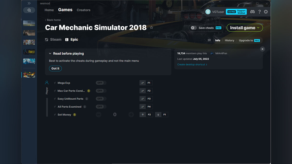 Car Mechanic Simulator 2018 — Трейнер (+5) от 05.07.2022 [WeMod]