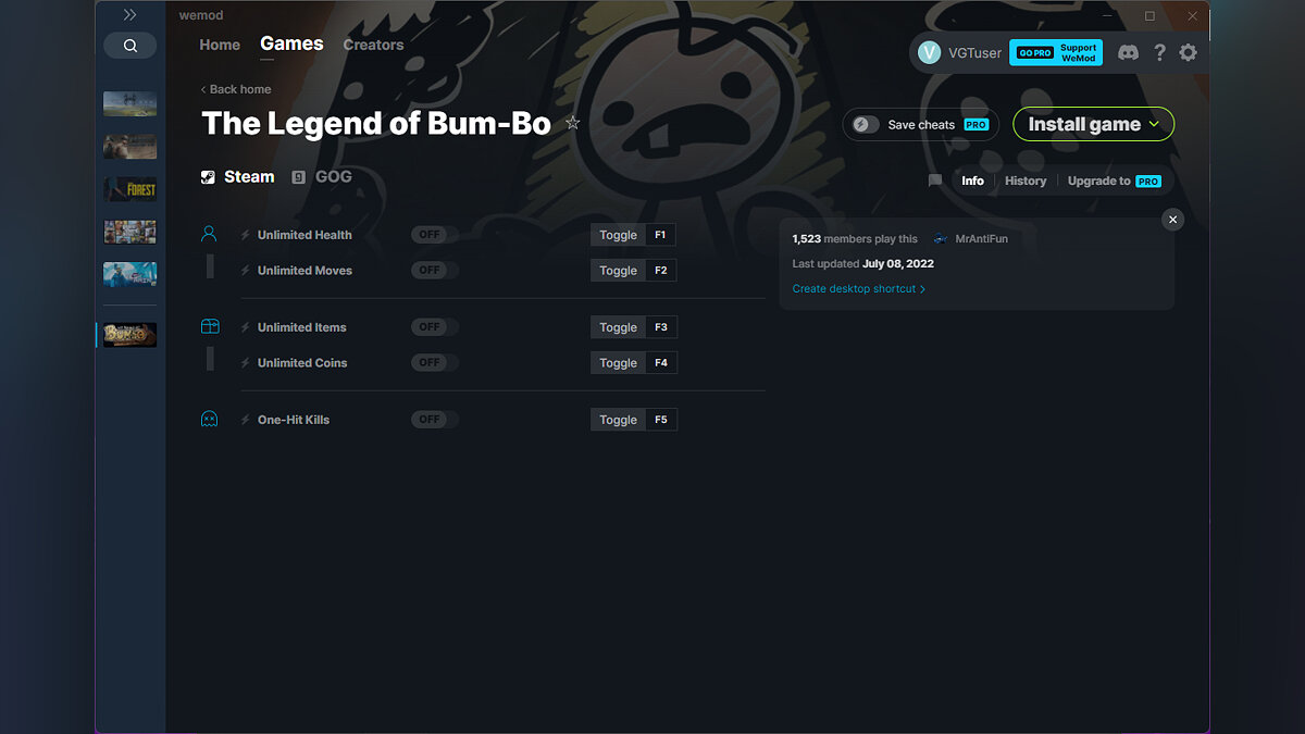 The Legend of Bum-bo — Трейнер (+5) от 08.07.2022 [WeMod]