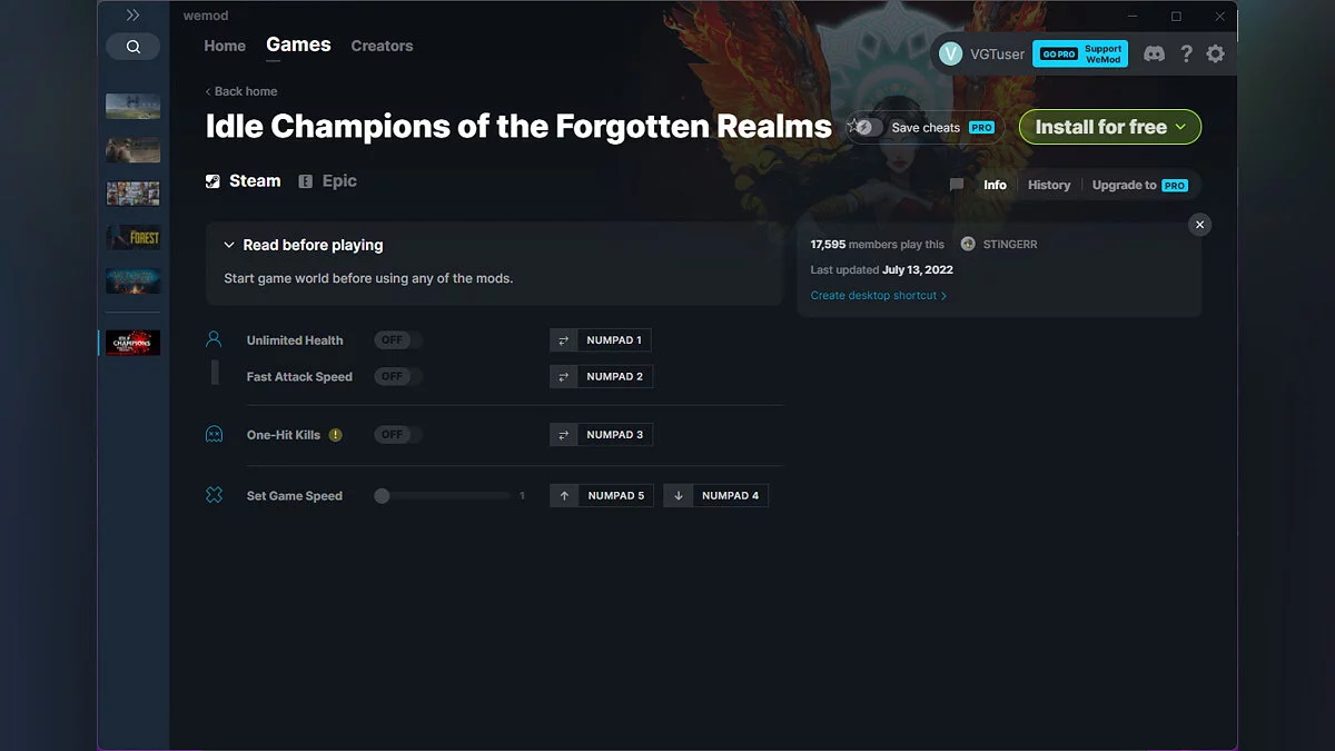 Idle Champions of the Forgotten Realms — Трейнер (+4) от 13.07.2022 [WeMod]