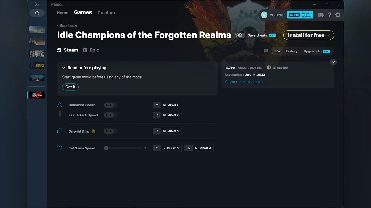 Idle Champions of the Forgotten Realms — Трейнер (+4) от 14.07.2022 [WeMod]