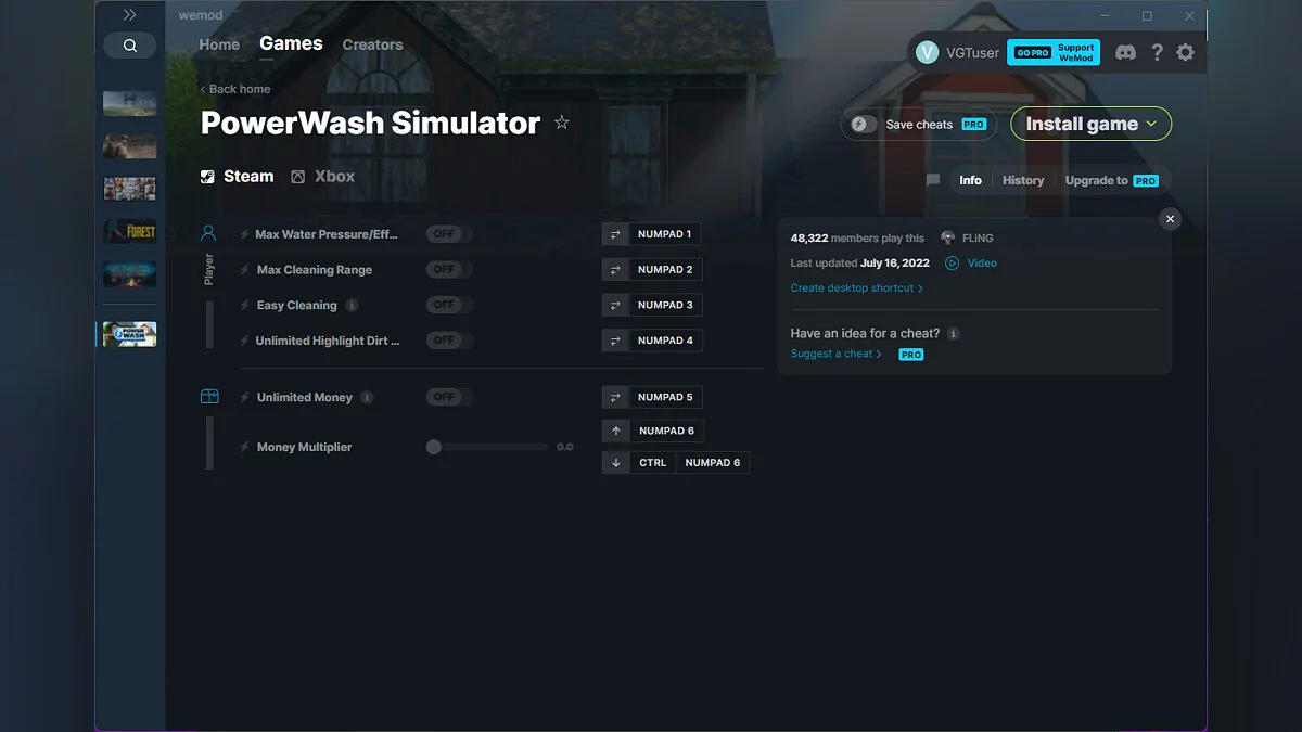 PowerWash Simulator — Трейнер (+6) от 16.07.2022 [WeMod]