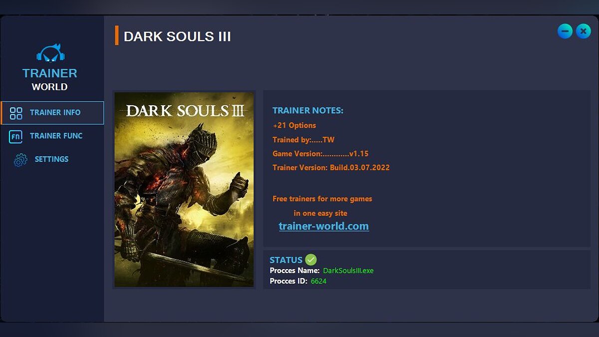 Dark Souls 3 — Трейнер (+21) [v1.15]
