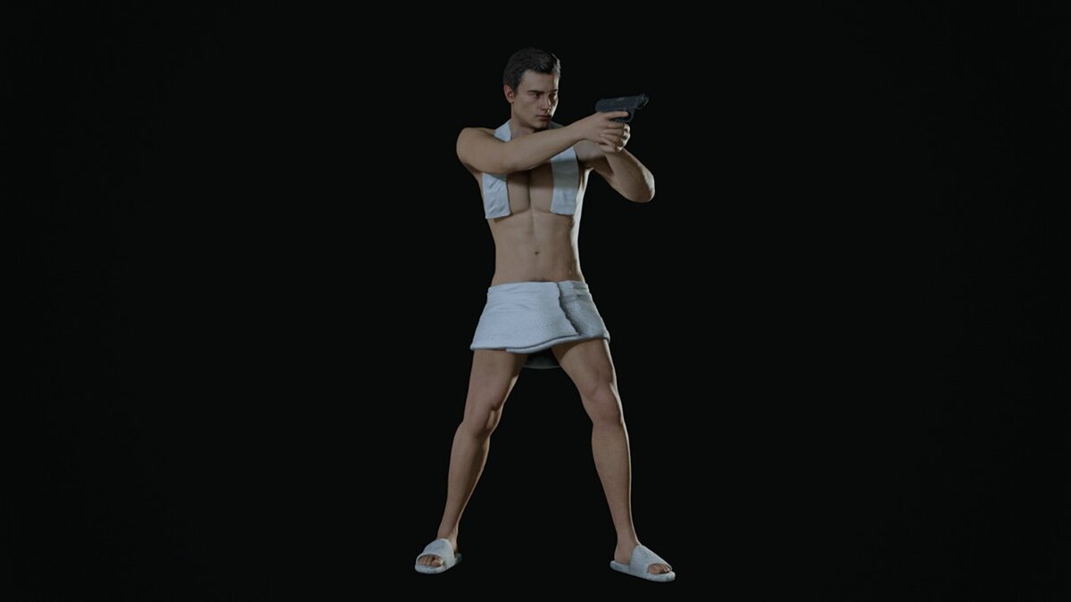 Resident Evil 2 — Леон в полотенце