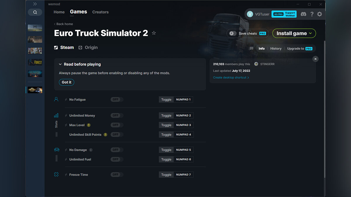 Euro Truck Simulator 2 — Трейнер (+7) от 17.07.2022 [WeMod]
