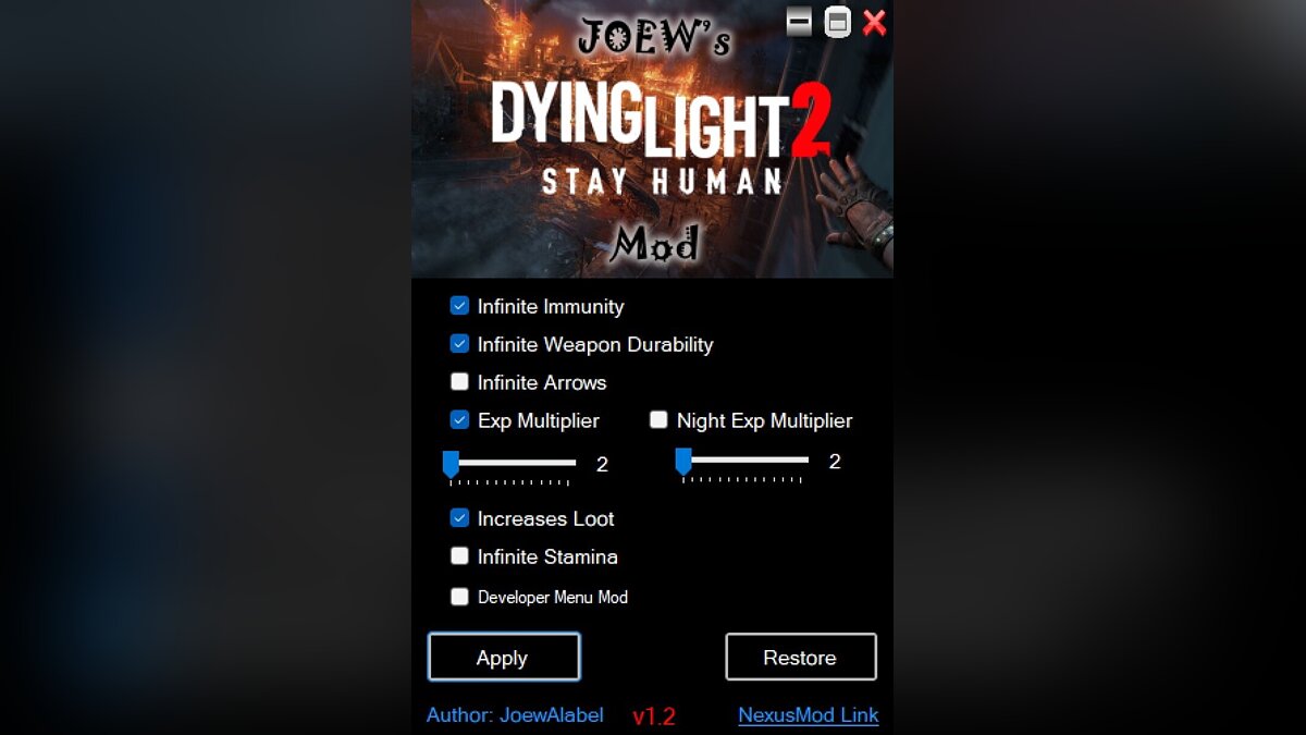 Dying Light 2 Stay Human — Чит-Мод — Joew Dying Light 2 Mod 1.3.1