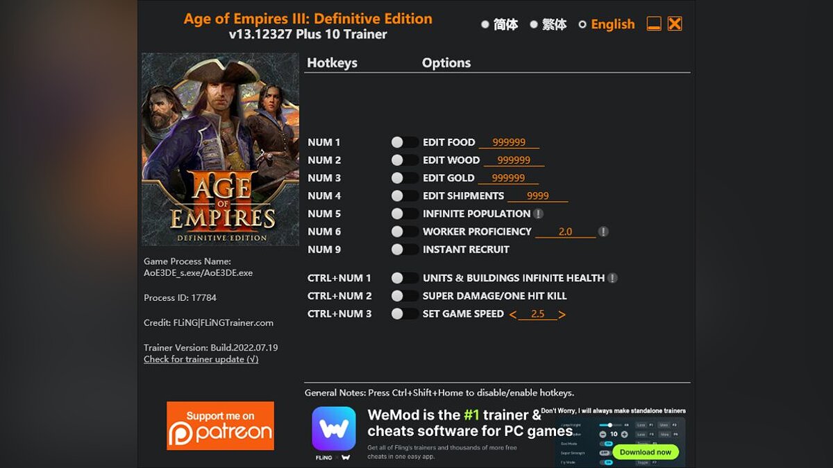 Age Of Empires 3: Definitive Edition — Трейнер (+13) [1.0 - 13.12327]