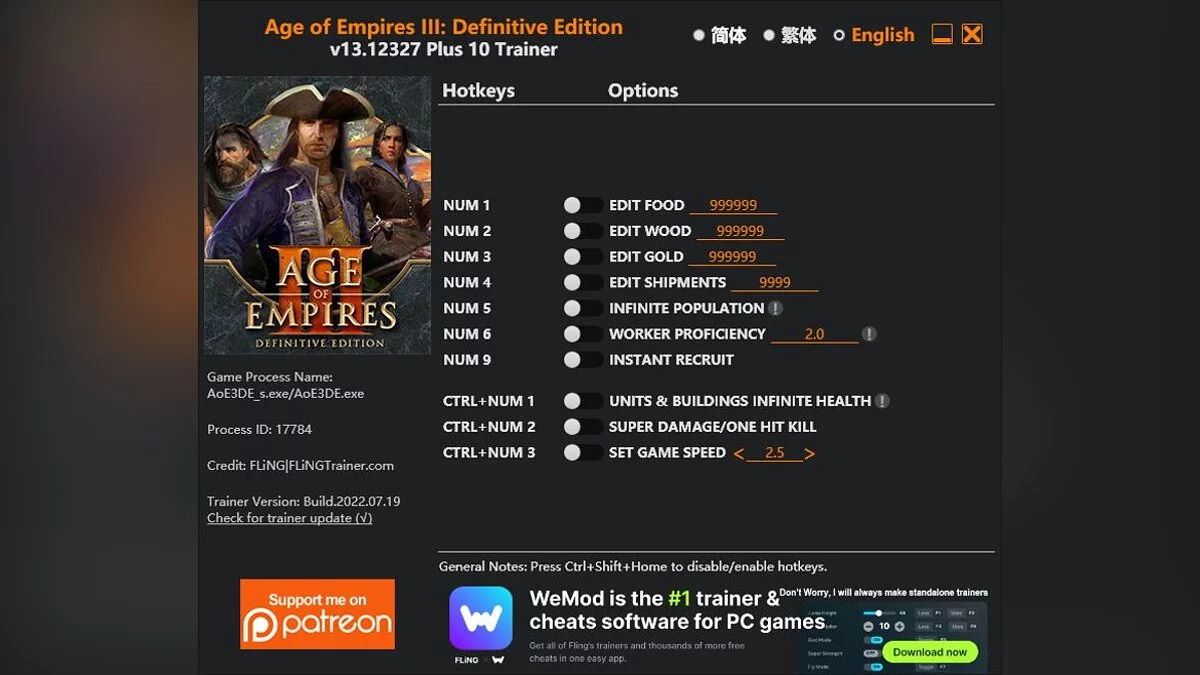 Age Of Empires 3: Definitive Edition — Трейнер (+13) [1.0 - 13.12327]