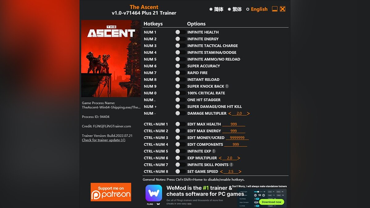 The Ascent — Трейнер (+21) [1.0 - 71464]
