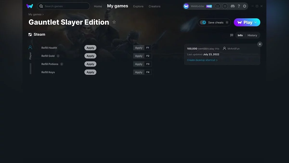 Трейнер (+4) от 23.07.2022 [WeMod]