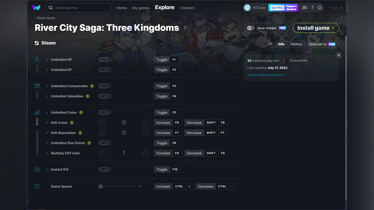 River City Saga: Three Kingdoms — Трейнер (+11) от 27.07.2022 [WeMod]