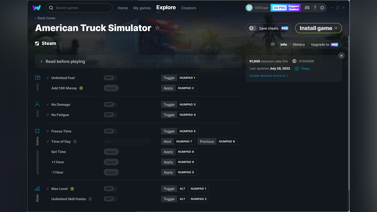American Truck Simulator — Трейнер (+11) от 29.07.2022 [WeMod]