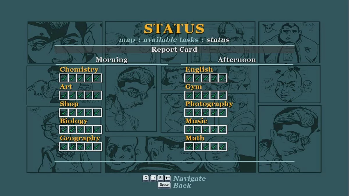 Bully: Scholarship Edition — Сохранение — 73.06% пройденная сюжетная линия, все доп. задания и уроки